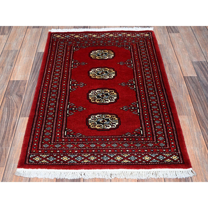 2'1" x 3'0" New Hand Knotted Red Wool Rectangle Oriental Rug - MOA1021312