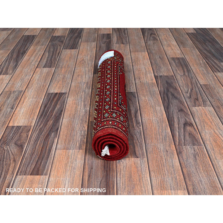 2'1" x 3'0" New Hand Knotted Red Wool Rectangle Oriental Rug - MOA1021312