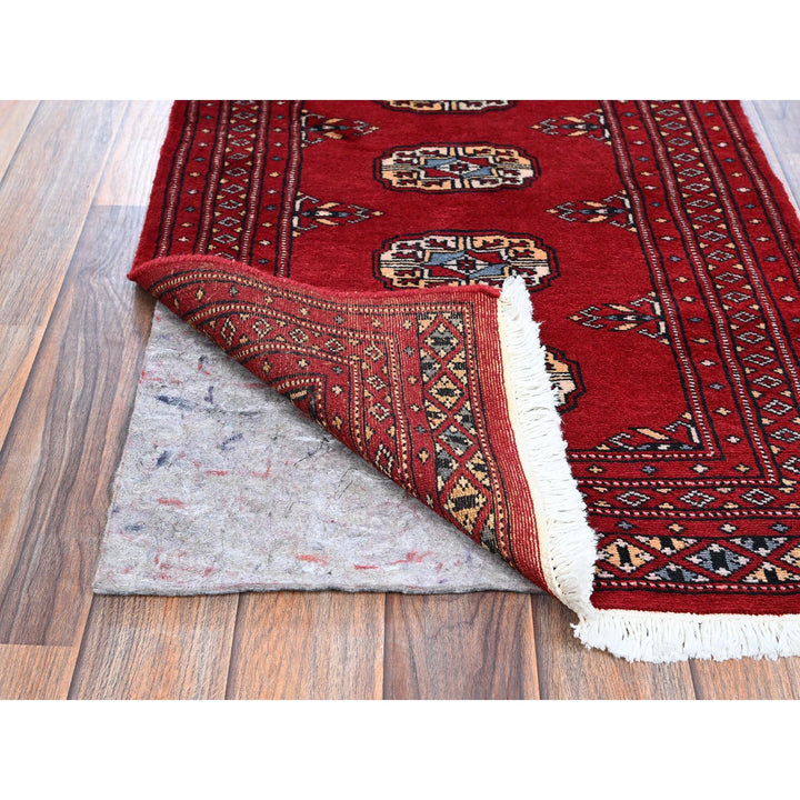 2'0" x 2'11" New Hand Knotted Red Wool Rectangle Oriental Rug - MOA1021313
