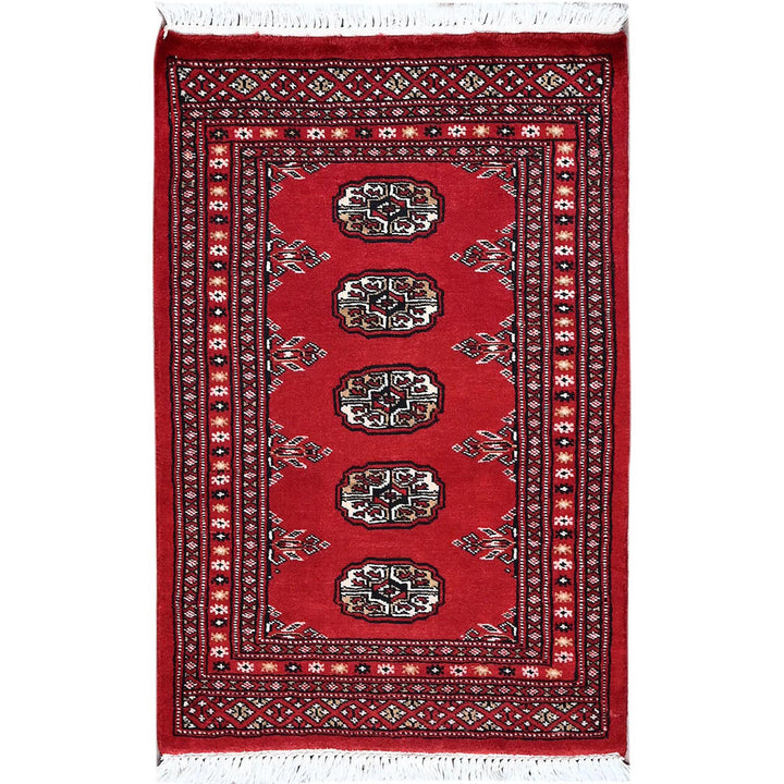 2'0" x 3'2" New Hand Knotted Red Wool Rectangle Oriental Rug - MOA1021314