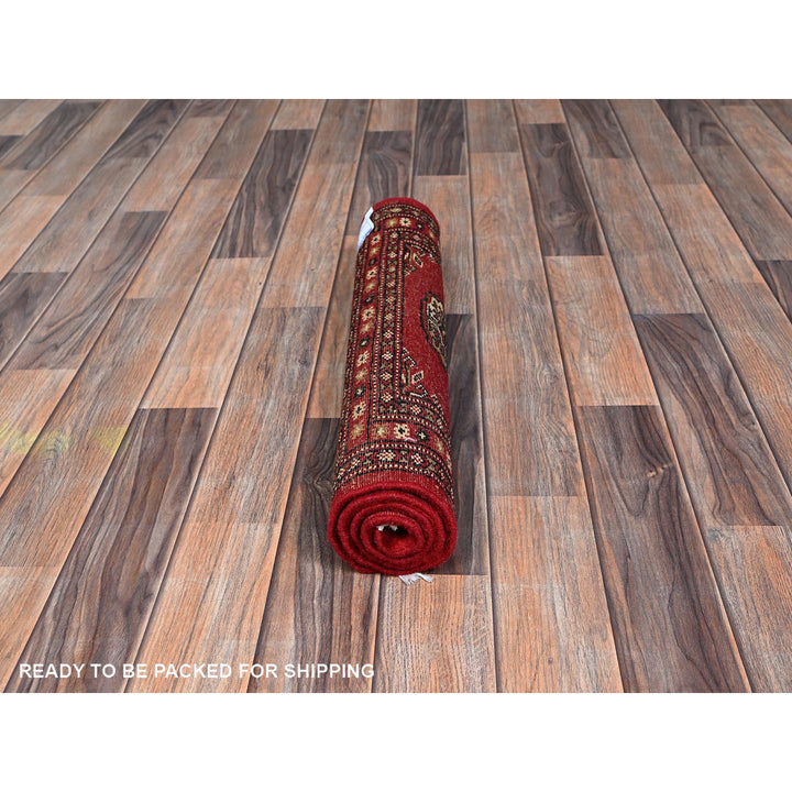 2'0" x 3'2" New Hand Knotted Red Wool Rectangle Oriental Rug - MOA1021314
