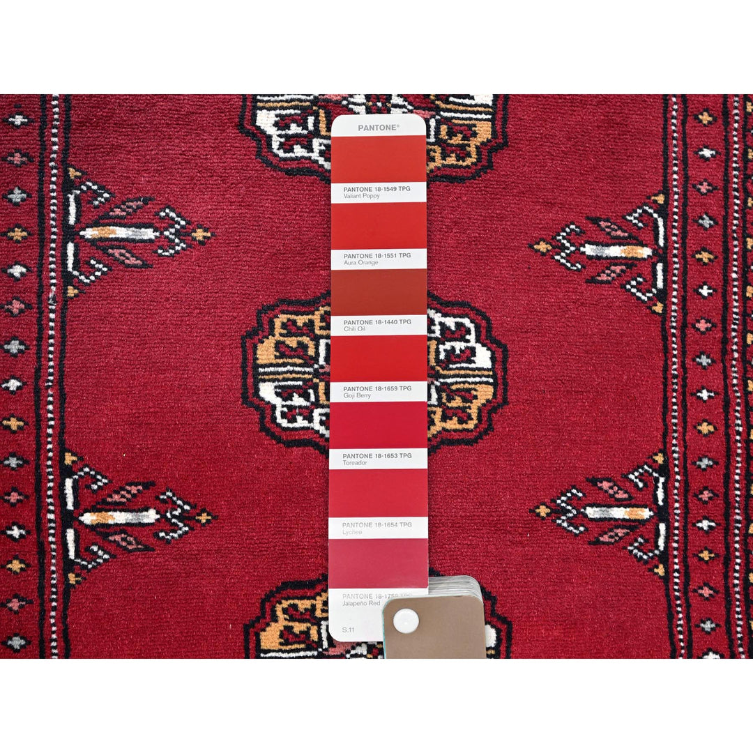 2'1" x 3'1" New Hand Knotted Red Wool Rectangle Oriental Rug - MOA1021315