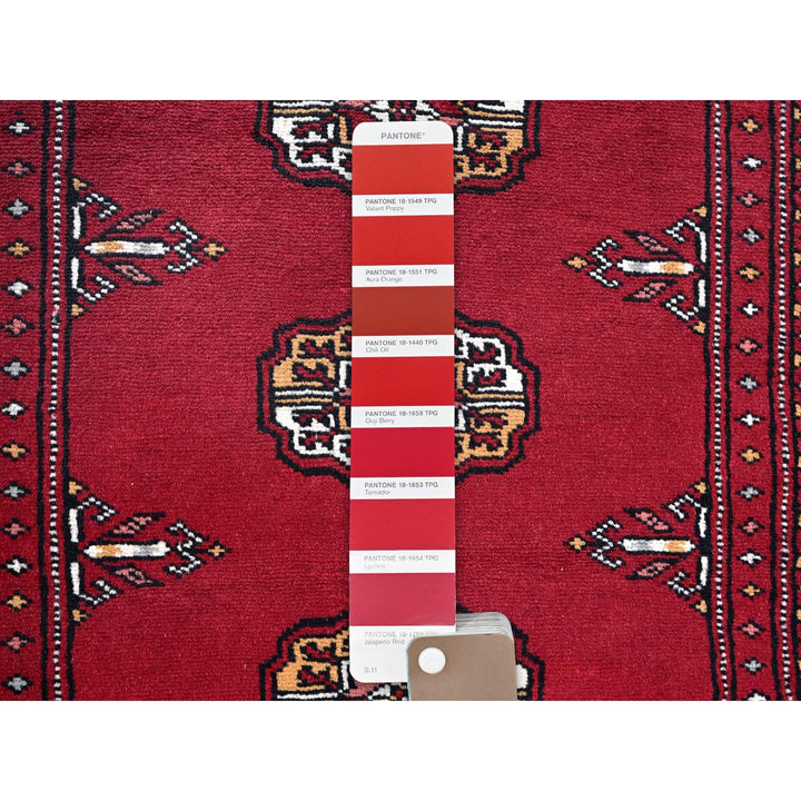2'1" x 3'1" New Hand Knotted Red Wool Rectangle Oriental Rug - MOA1021315