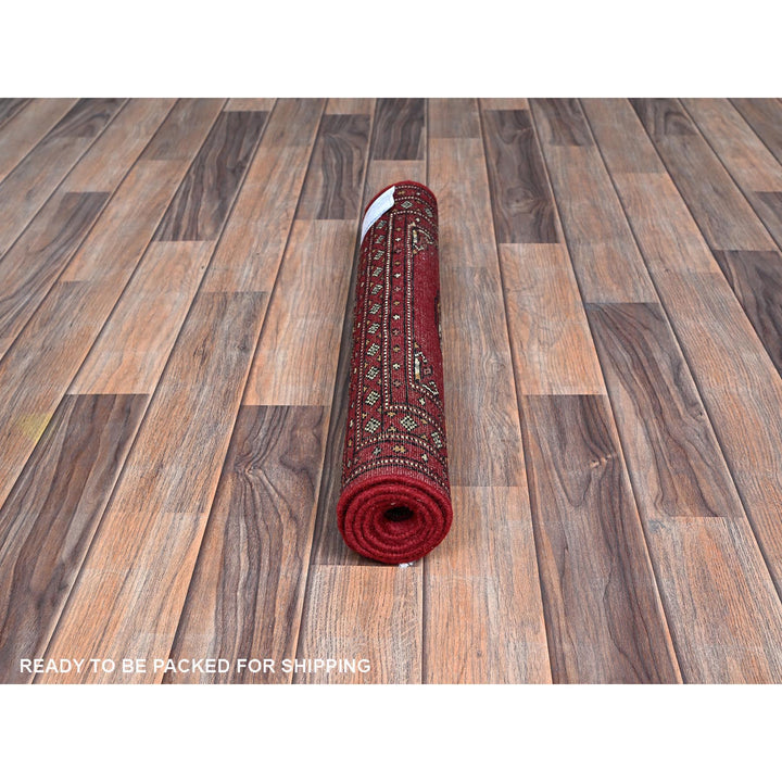 2'1" x 3'1" New Hand Knotted Red Wool Rectangle Oriental Rug - MOA1021315