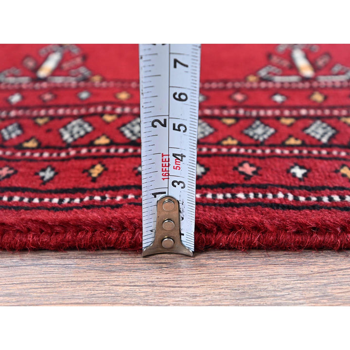 2'1" x 3'1" New Hand Knotted Red Wool Rectangle Oriental Rug - MOA1021315