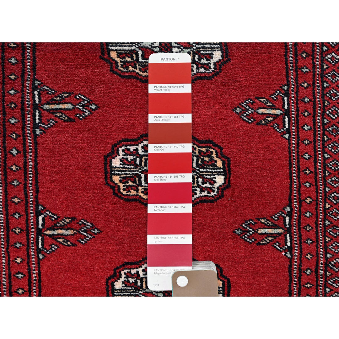2'1" x 3'1" New Hand Knotted Red Wool Rectangle Oriental Rug - MOA1021317