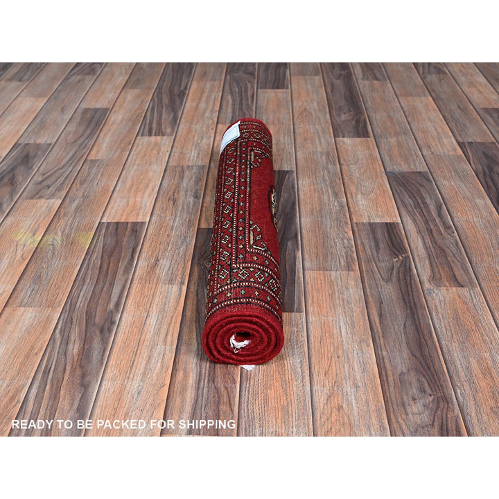 2'1" x 3'1" New Hand Knotted Red Wool Rectangle Oriental Rug - MOA1021317