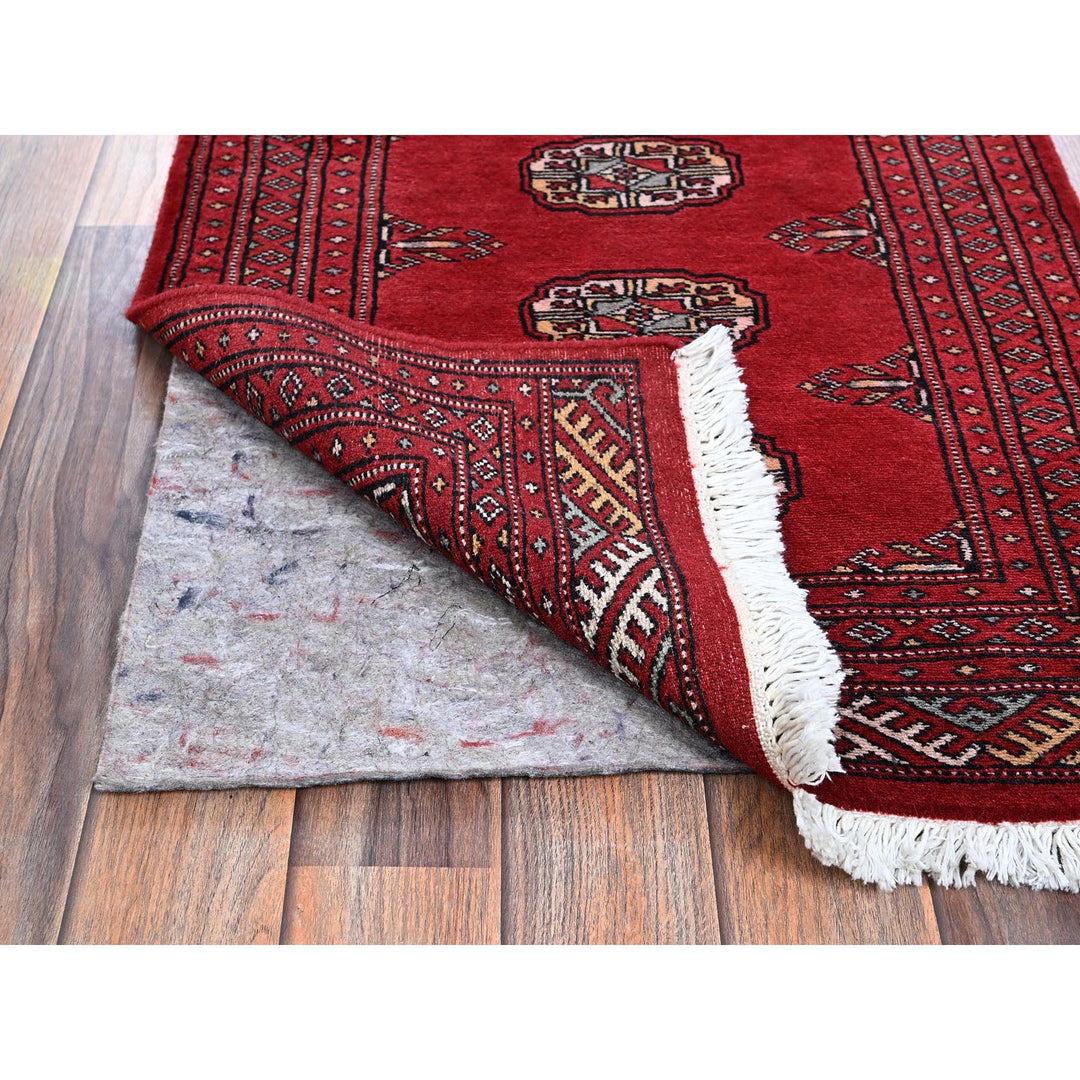 2'1" x 3'0" New Hand Knotted Red Wool Rectangle Oriental Rug - MOA1021318