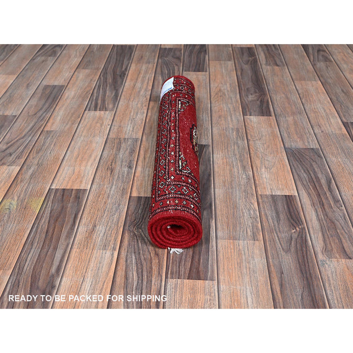 2'1" x 3'0" New Hand Knotted Red Wool Rectangle Oriental Rug - MOA1021318