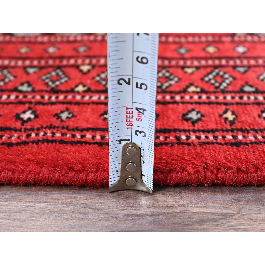 2'1" x 3'0" New Hand Knotted Red Wool Rectangle Oriental Rug - MOA1021318