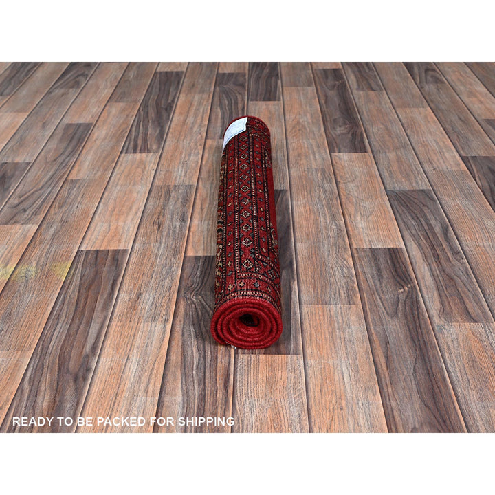 2'1" x 3'3" New Hand Knotted Red Wool Rectangle Oriental Rug - MOA1021319