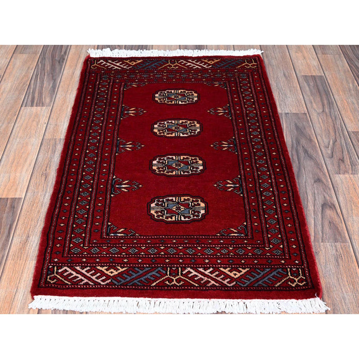 2'0" x 3'2" New Hand Knotted Red Wool Rectangle Oriental Rug - MOA1021320