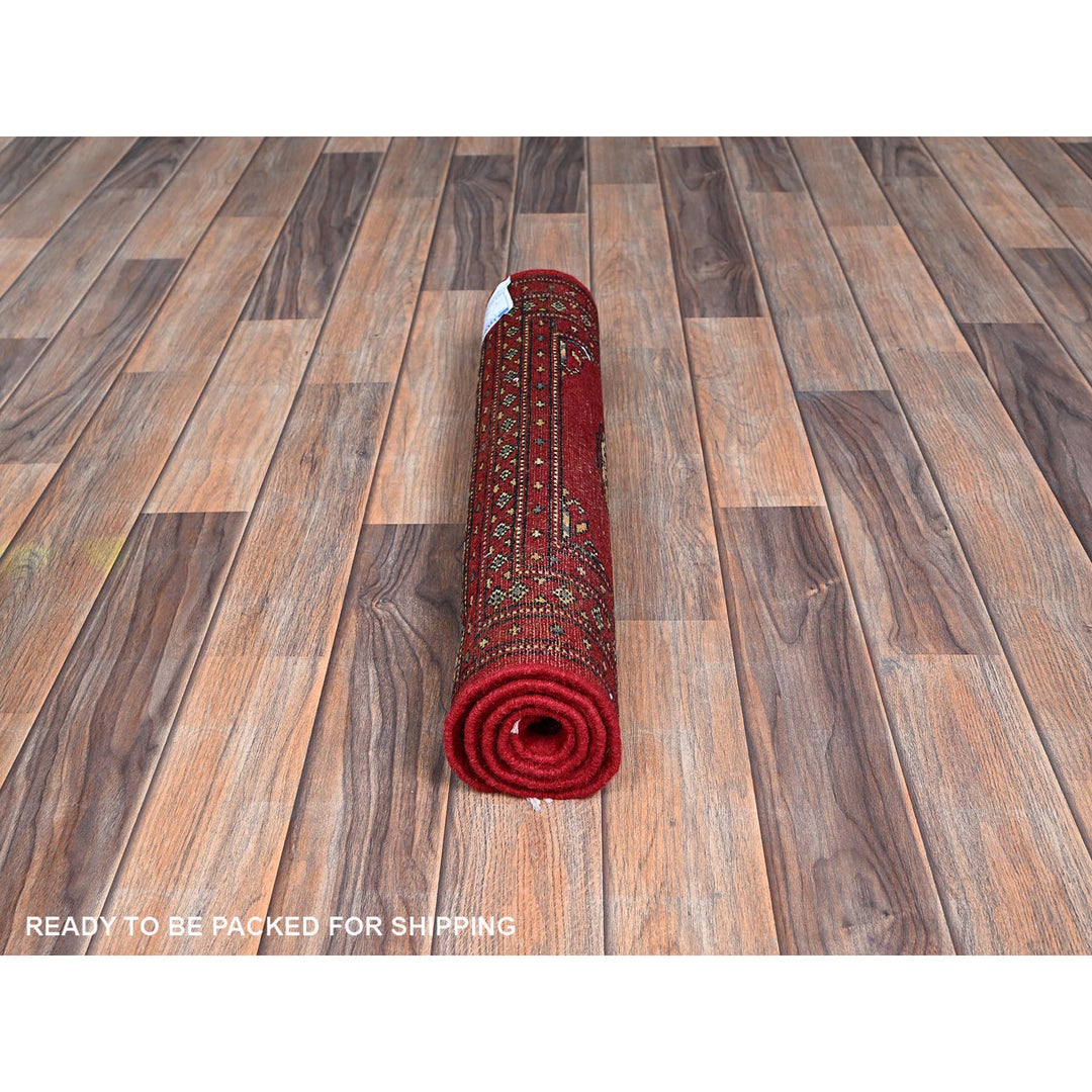 2'0" x 3'2" New Hand Knotted Red Wool Rectangle Oriental Rug - MOA1021320