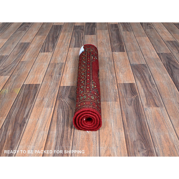 2'0" x 3'2" New Hand Knotted Red Wool Rectangle Oriental Rug - MOA1021320