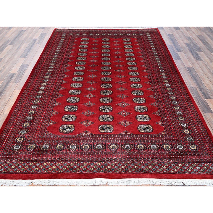 6'2" x 8'9" New Hand Knotted Red Wool Rectangle Oriental Rug - MOA1021321