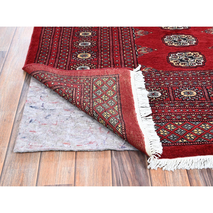 6'2" x 8'9" New Hand Knotted Red Wool Rectangle Oriental Rug - MOA1021321