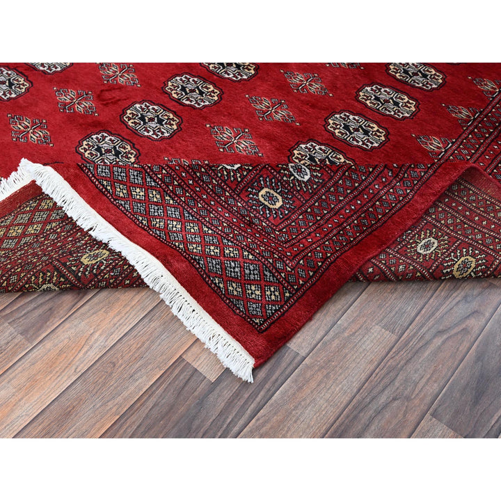 6'2" x 8'9" New Hand Knotted Red Wool Rectangle Oriental Rug - MOA1021321