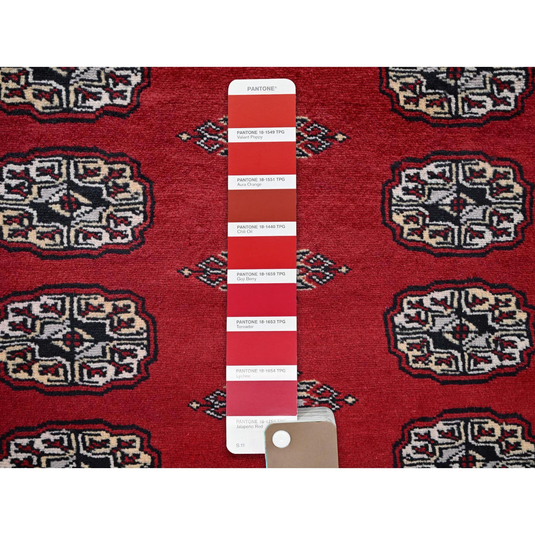 6'2" x 8'9" New Hand Knotted Red Wool Rectangle Oriental Rug - MOA1021321