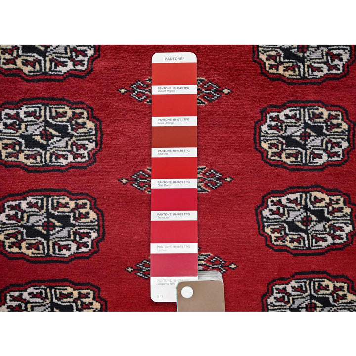 6'2" x 8'9" New Hand Knotted Red Wool Rectangle Oriental Rug - MOA1021321