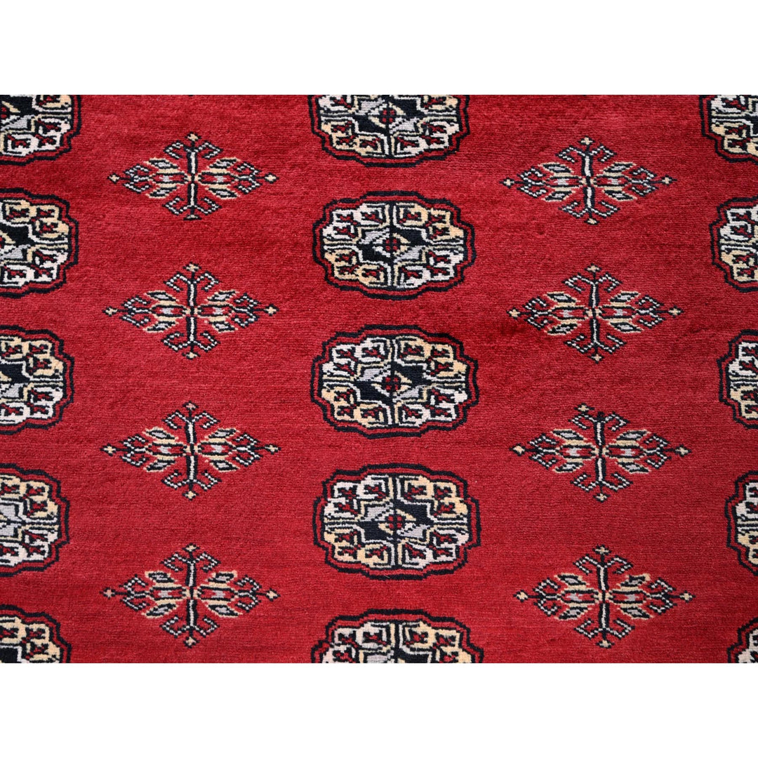6'2" x 8'9" New Hand Knotted Red Wool Rectangle Oriental Rug - MOA1021321