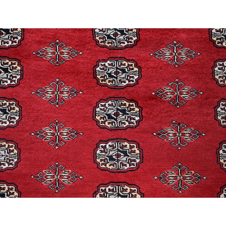 6'2" x 8'9" New Hand Knotted Red Wool Rectangle Oriental Rug - MOA1021321