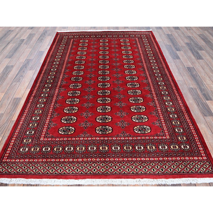 5'1" x 8'1" New Hand Knotted Red Wool Rectangle Oriental Rug - MOA1021322