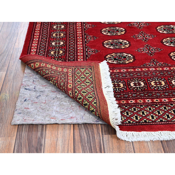 5'1" x 8'1" New Hand Knotted Red Wool Rectangle Oriental Rug - MOA1021322