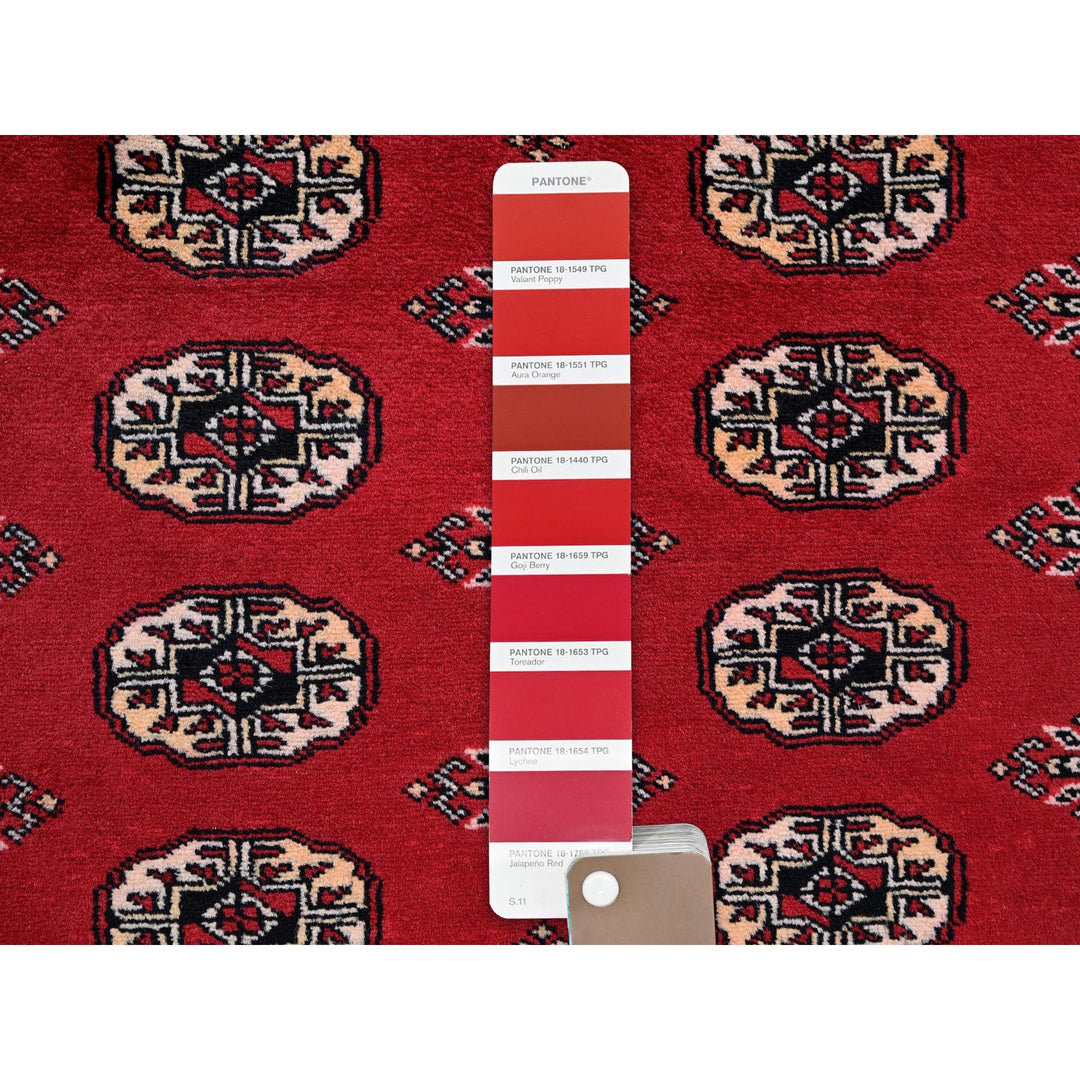 5'1" x 8'1" New Hand Knotted Red Wool Rectangle Oriental Rug - MOA1021322