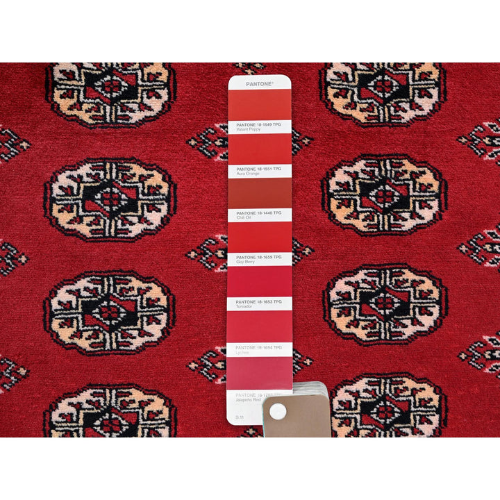 5'1" x 8'1" New Hand Knotted Red Wool Rectangle Oriental Rug - MOA1021322