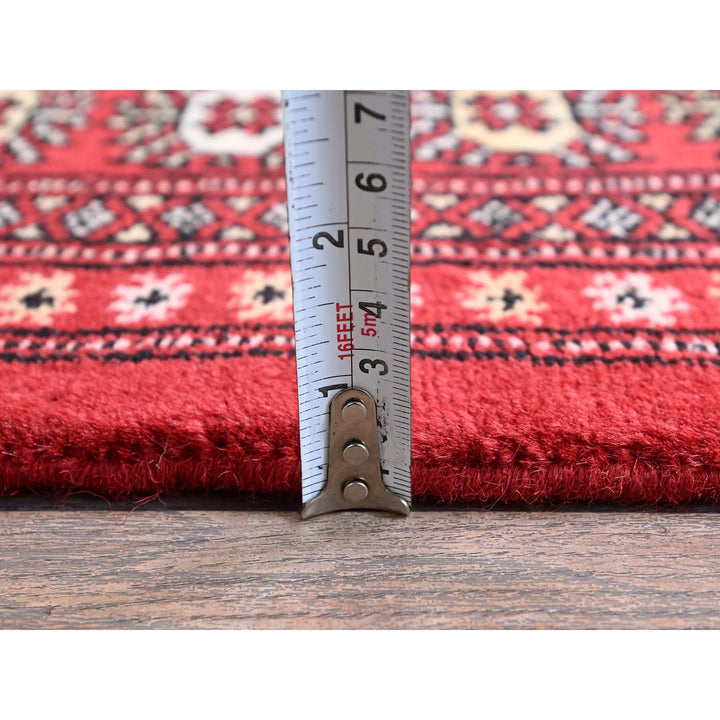 5'1" x 8'1" New Hand Knotted Red Wool Rectangle Oriental Rug - MOA1021322