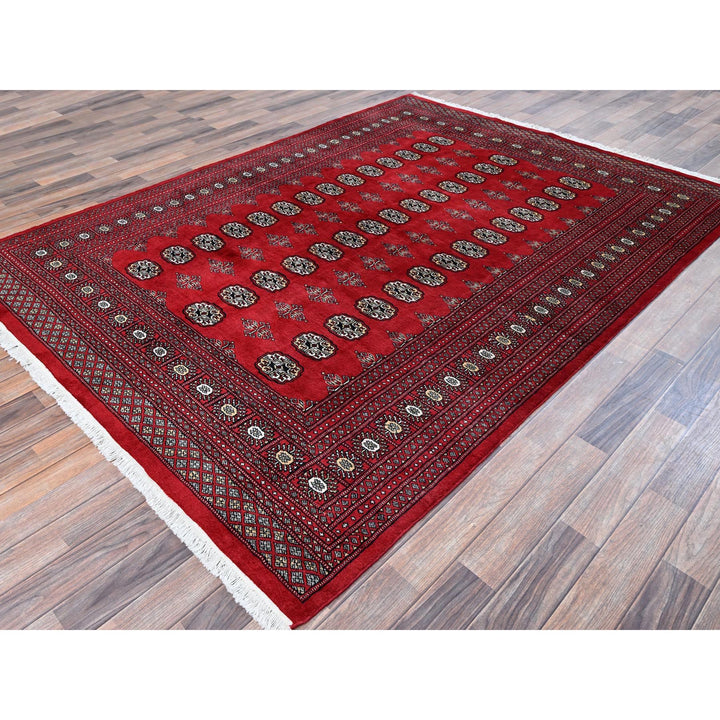 6'4" x 8'10" New Hand Knotted Red Wool Rectangle Oriental Rug - MOA1021323