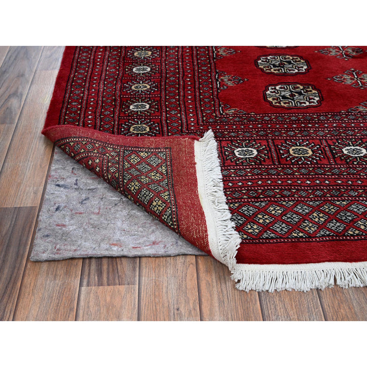 6'4" x 8'10" New Hand Knotted Red Wool Rectangle Oriental Rug - MOA1021323