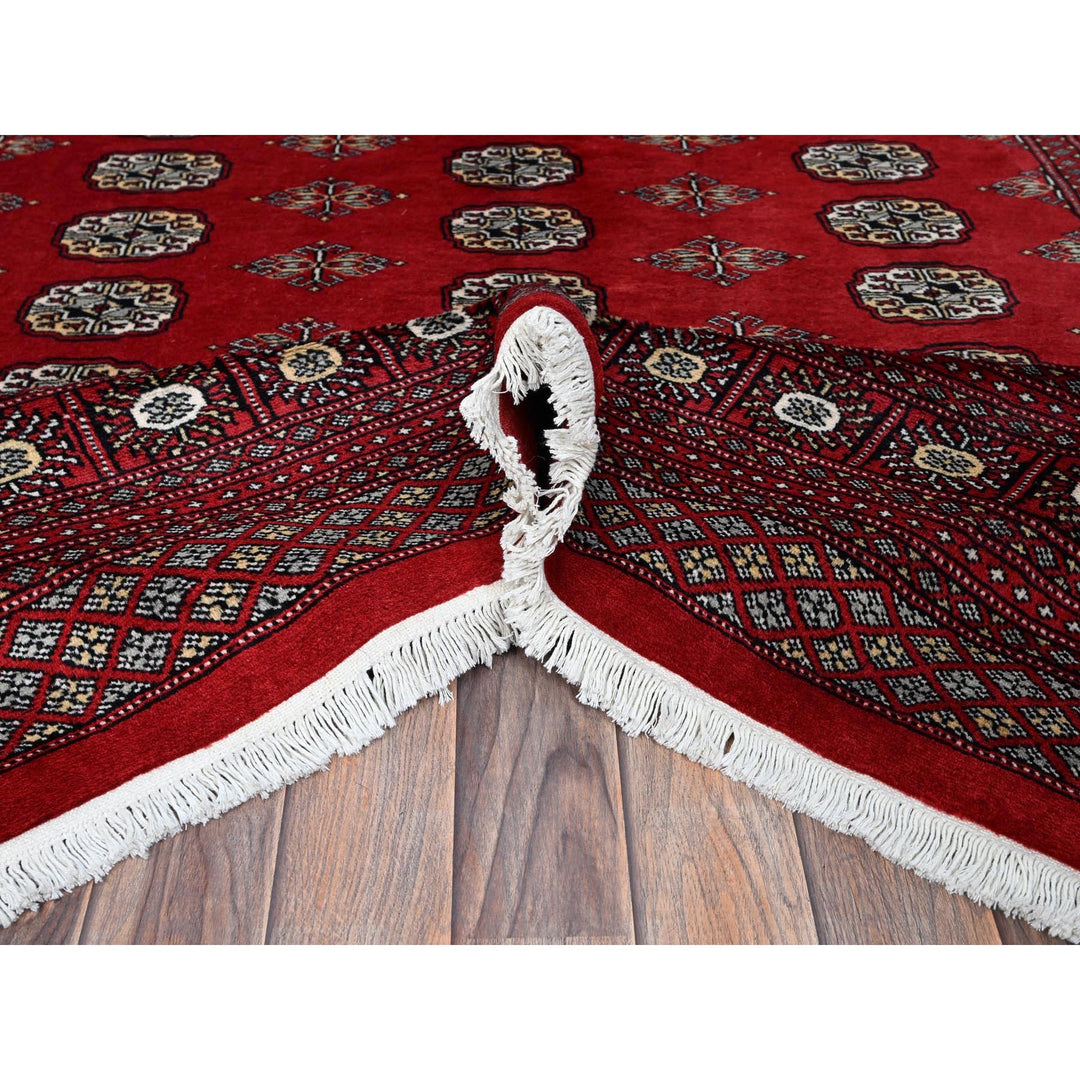 6'4" x 8'10" New Hand Knotted Red Wool Rectangle Oriental Rug - MOA1021323