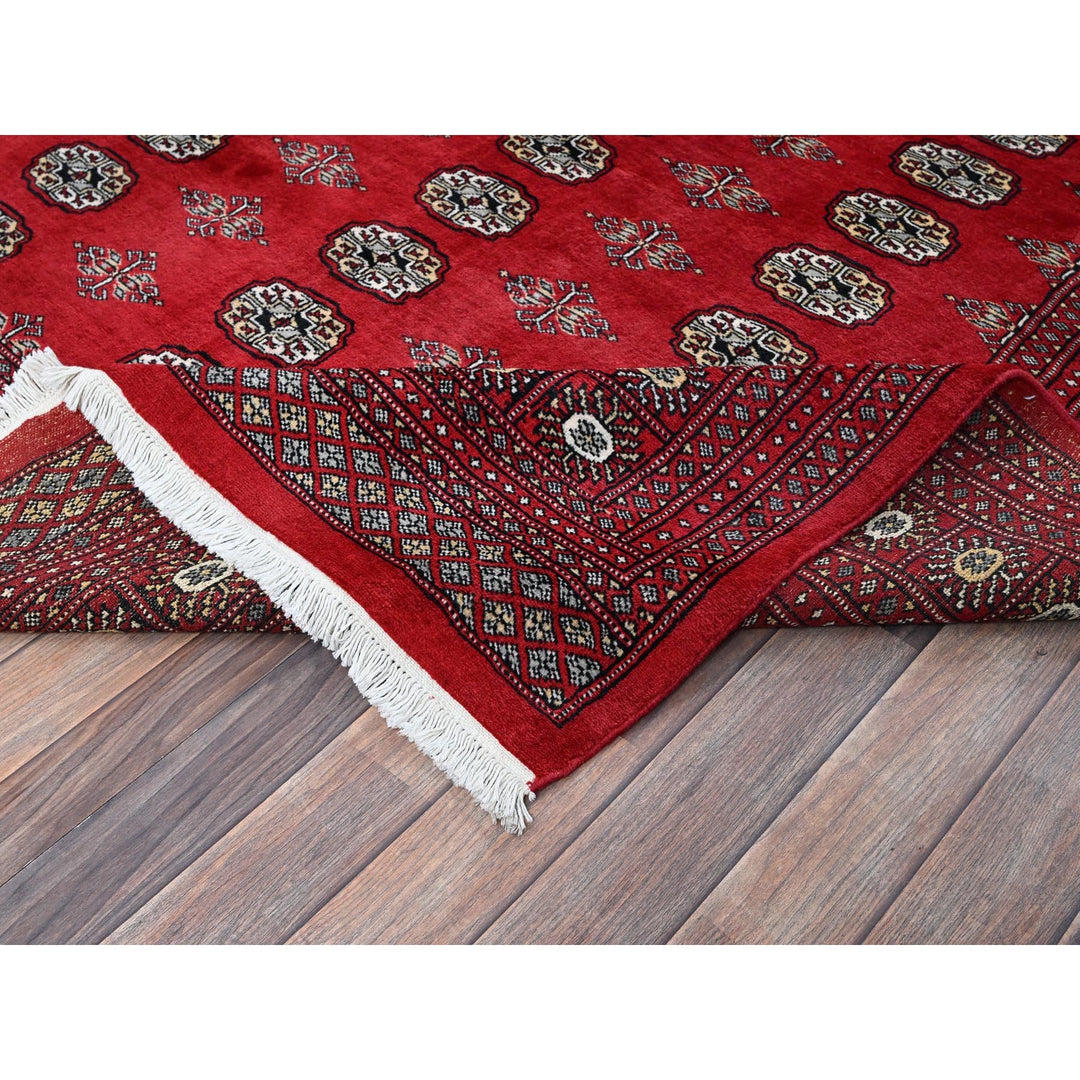 6'4" x 8'10" New Hand Knotted Red Wool Rectangle Oriental Rug - MOA1021323