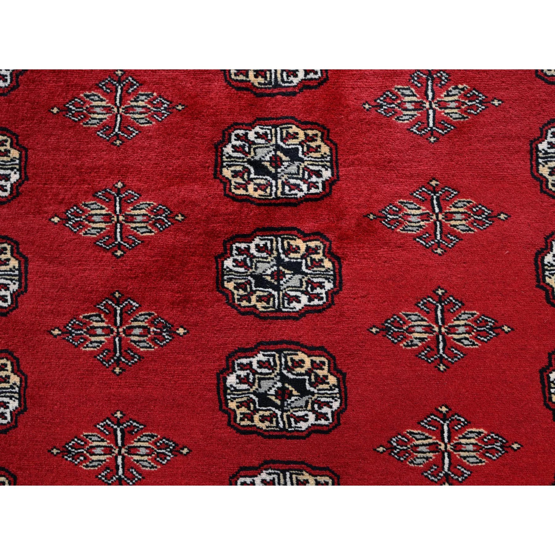 6'4" x 8'10" New Hand Knotted Red Wool Rectangle Oriental Rug - MOA1021323