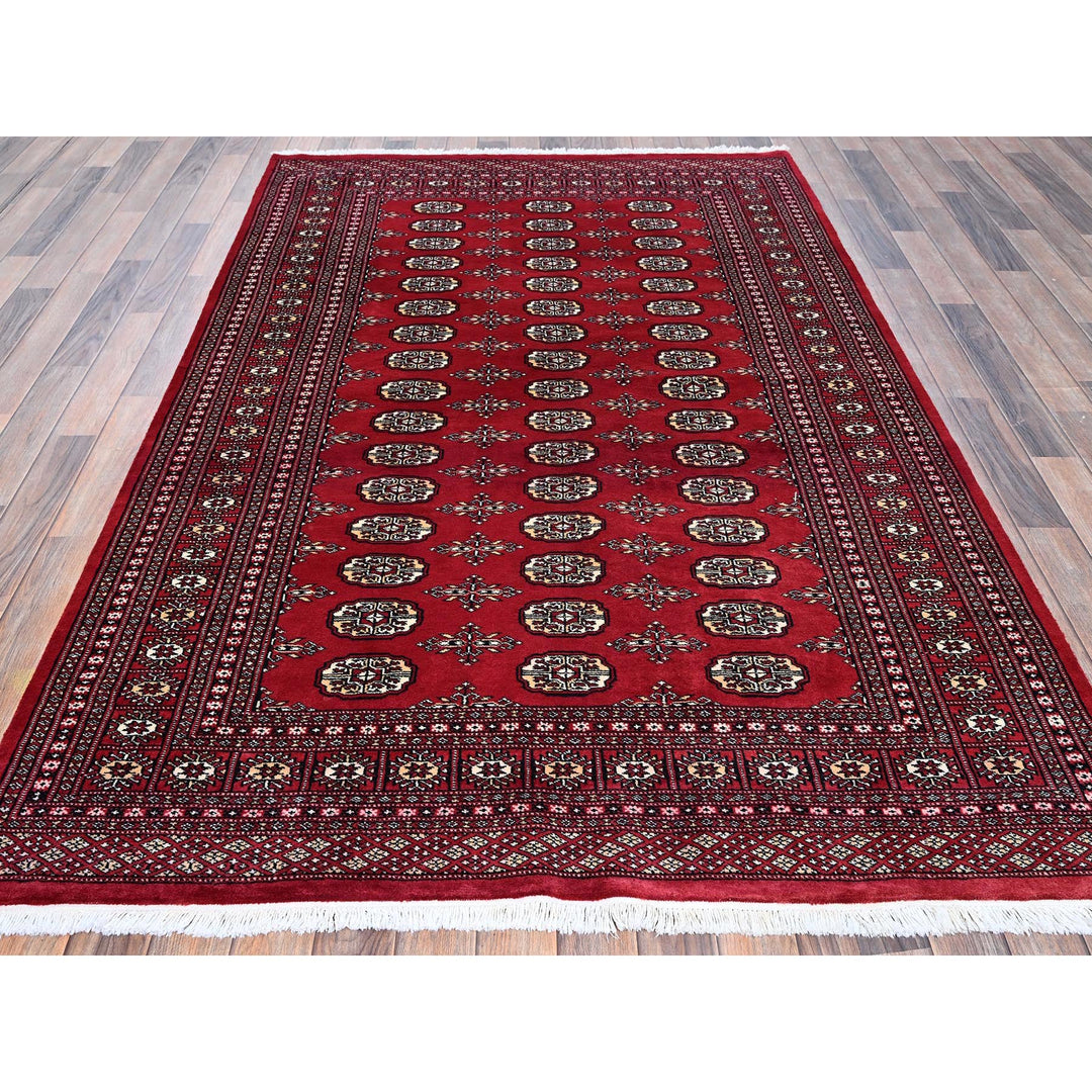 5'2" x 8'0" New Hand Knotted Red Wool Rectangle Oriental Rug - MOA1021324