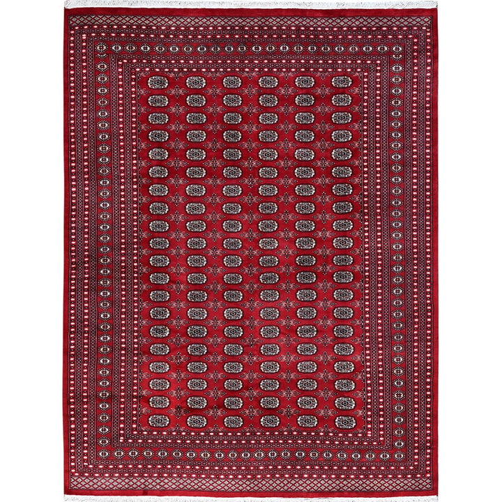 9'0" x 11'9" New Hand Knotted Red Wool Rectangle Oriental Rug - MOA1021325
