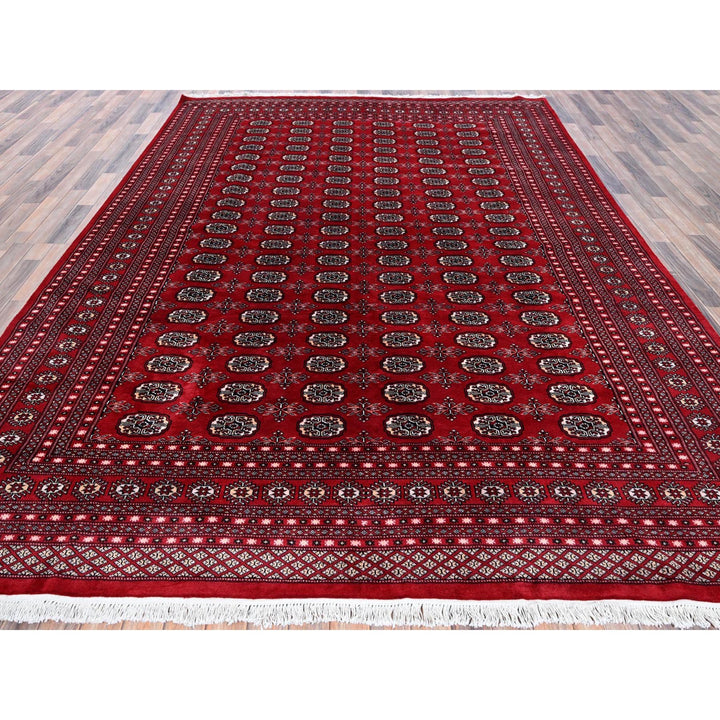 9'0" x 11'9" New Hand Knotted Red Wool Rectangle Oriental Rug - MOA1021325