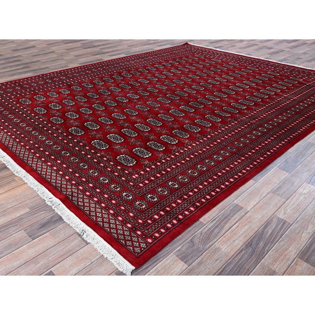 9'0" x 11'9" New Hand Knotted Red Wool Rectangle Oriental Rug - MOA1021325