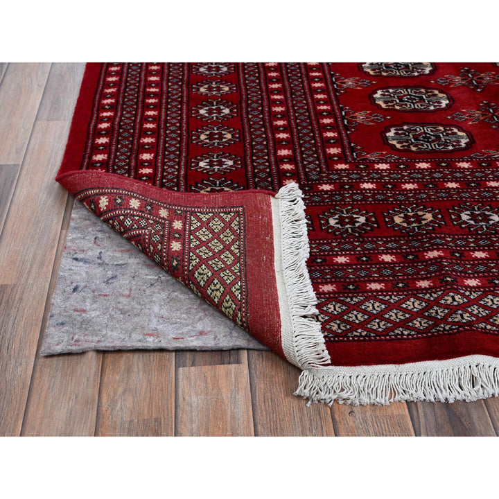 9'0" x 11'9" New Hand Knotted Red Wool Rectangle Oriental Rug - MOA1021325