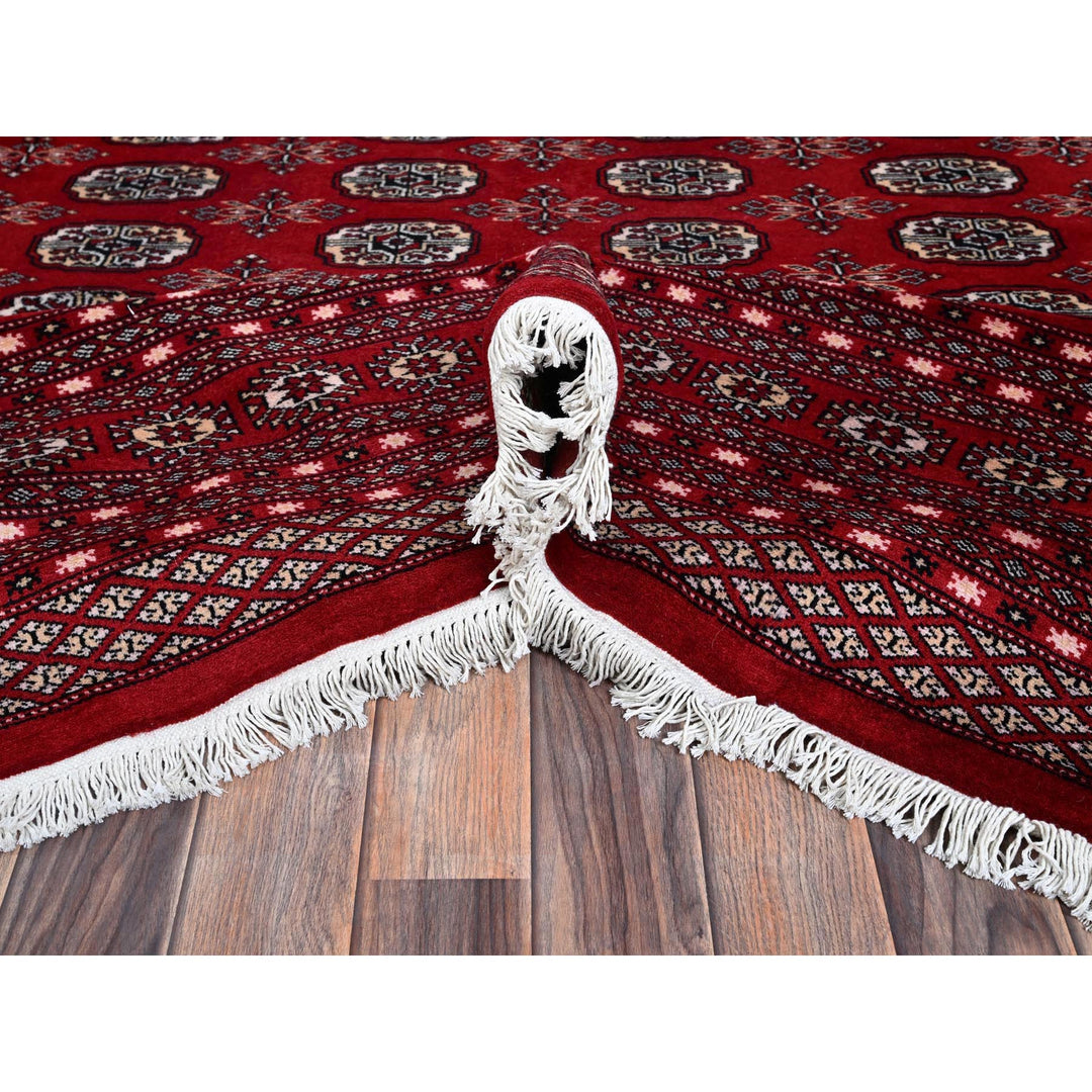 9'0" x 11'9" New Hand Knotted Red Wool Rectangle Oriental Rug - MOA1021325