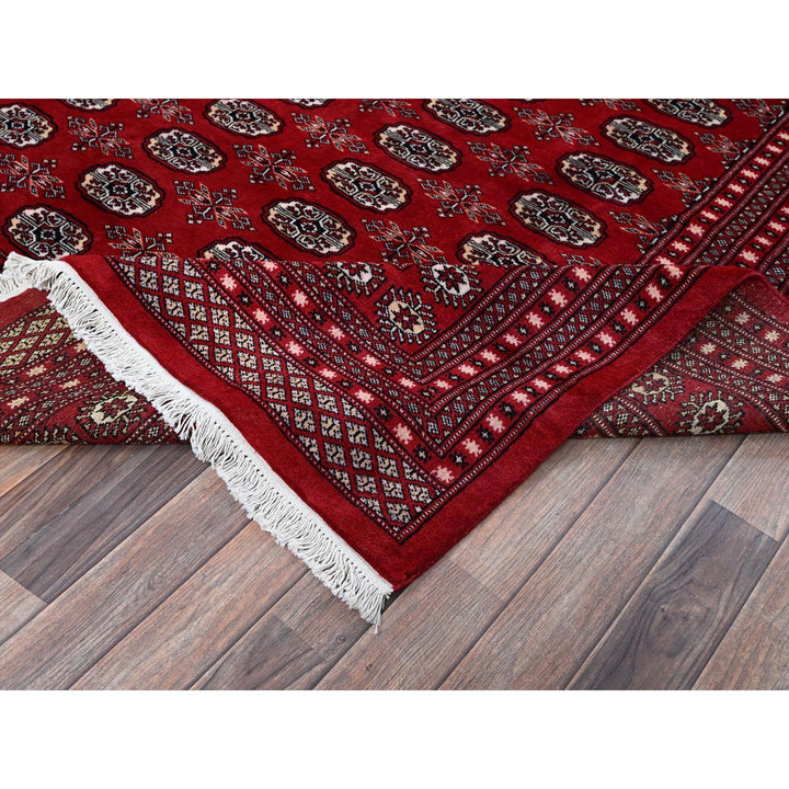 9'0" x 11'9" New Hand Knotted Red Wool Rectangle Oriental Rug - MOA1021325