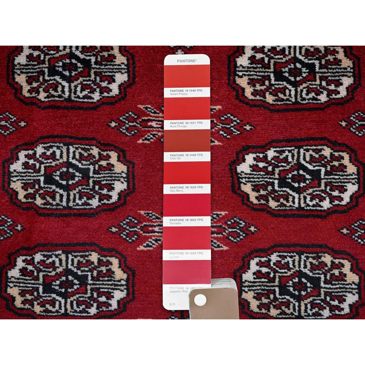 9'0" x 11'9" New Hand Knotted Red Wool Rectangle Oriental Rug - MOA1021325