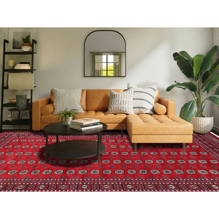 9'2" x 12'4" New Hand Knotted Red Wool Rectangle Oriental Rug - MOA1021326