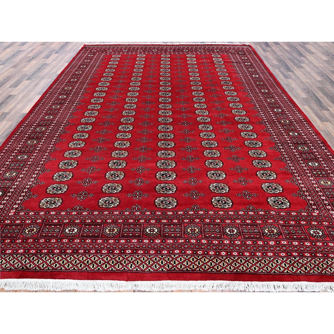 9'2" x 12'4" New Hand Knotted Red Wool Rectangle Oriental Rug - MOA1021326