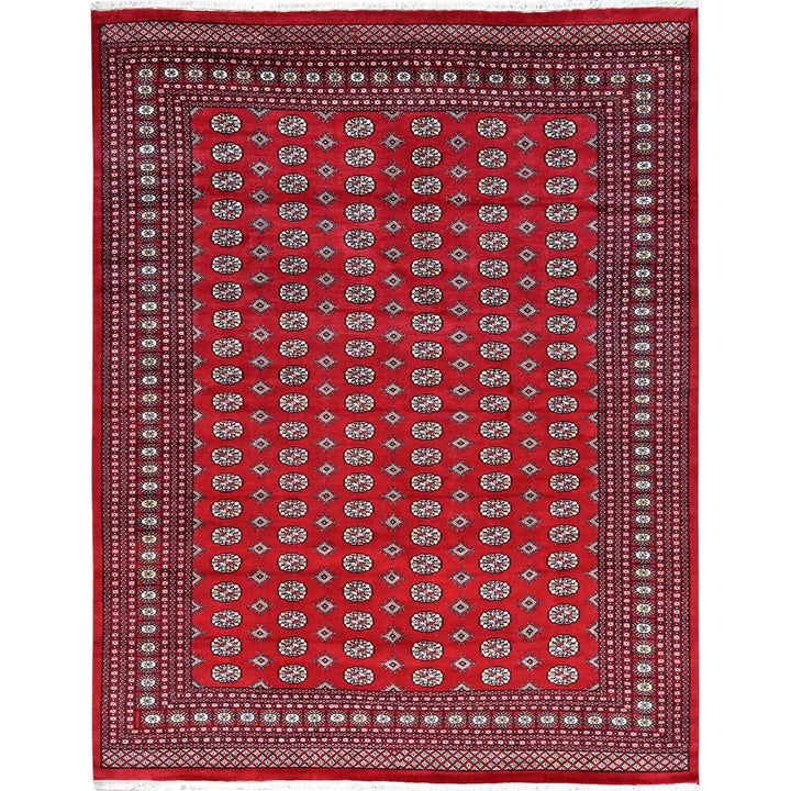 9'4" x 12'0" New Hand Knotted Red Wool Rectangle Oriental Rug - MOA1021327