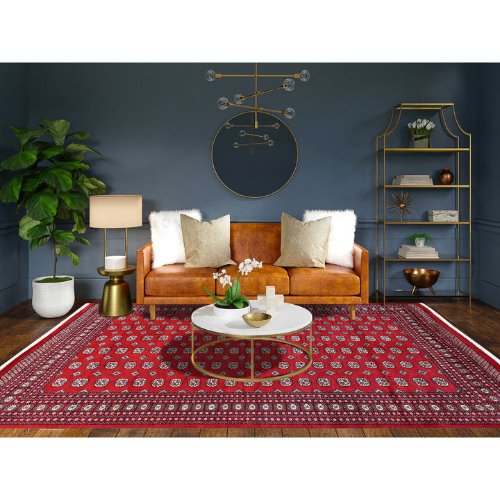 9'4" x 12'0" New Hand Knotted Red Wool Rectangle Oriental Rug - MOA1021327