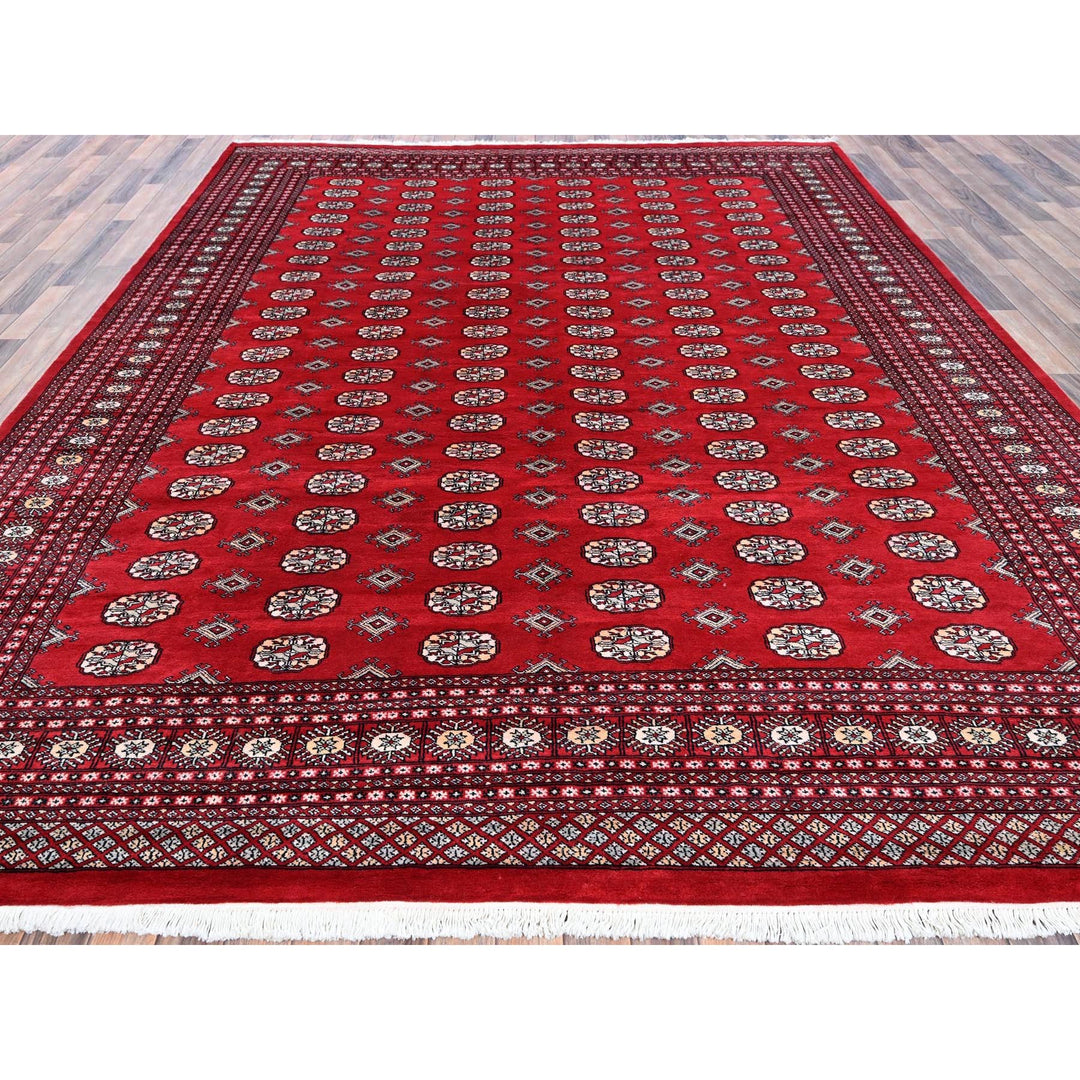 9'4" x 12'0" New Hand Knotted Red Wool Rectangle Oriental Rug - MOA1021327