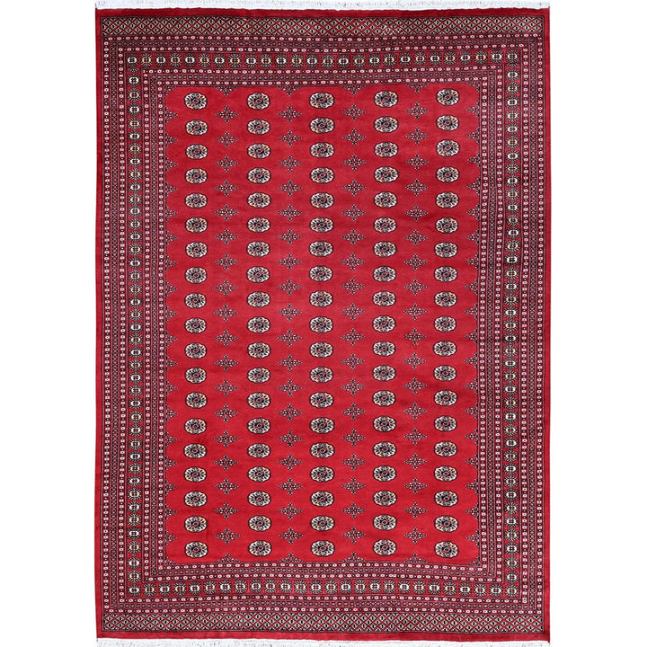 9'0" x 12'6" New Hand Knotted Red Wool Rectangle Oriental Rug - MOA1021328
