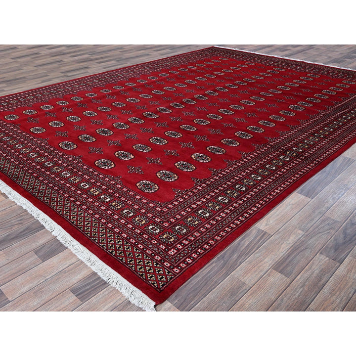 9'0" x 12'6" New Hand Knotted Red Wool Rectangle Oriental Rug - MOA1021328